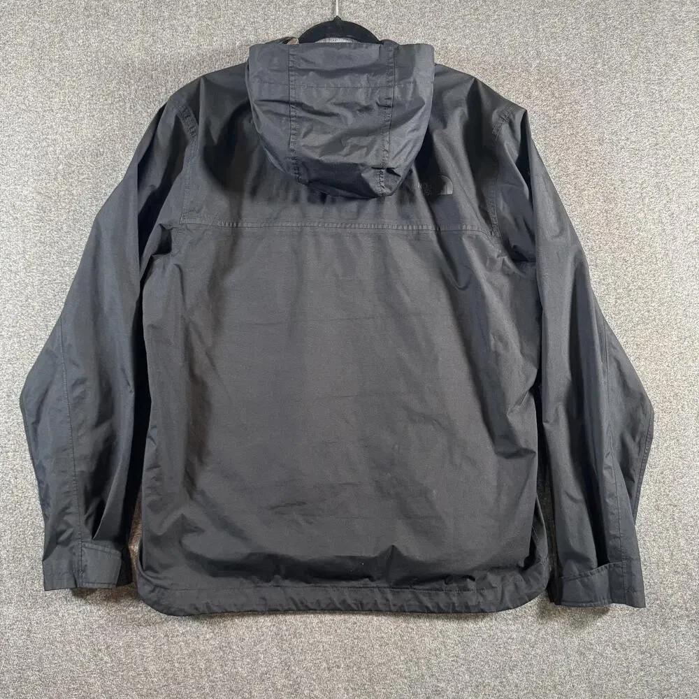 The North Face Millerton Jacket Mens Large Black Hooded Camo Lined Rain Coat